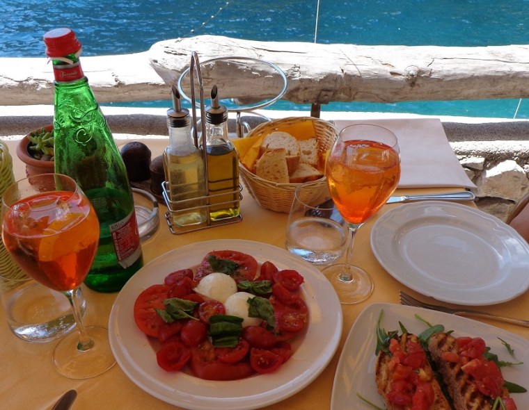 An Aperol Spritz with a view is one of the top things to do in Capri island