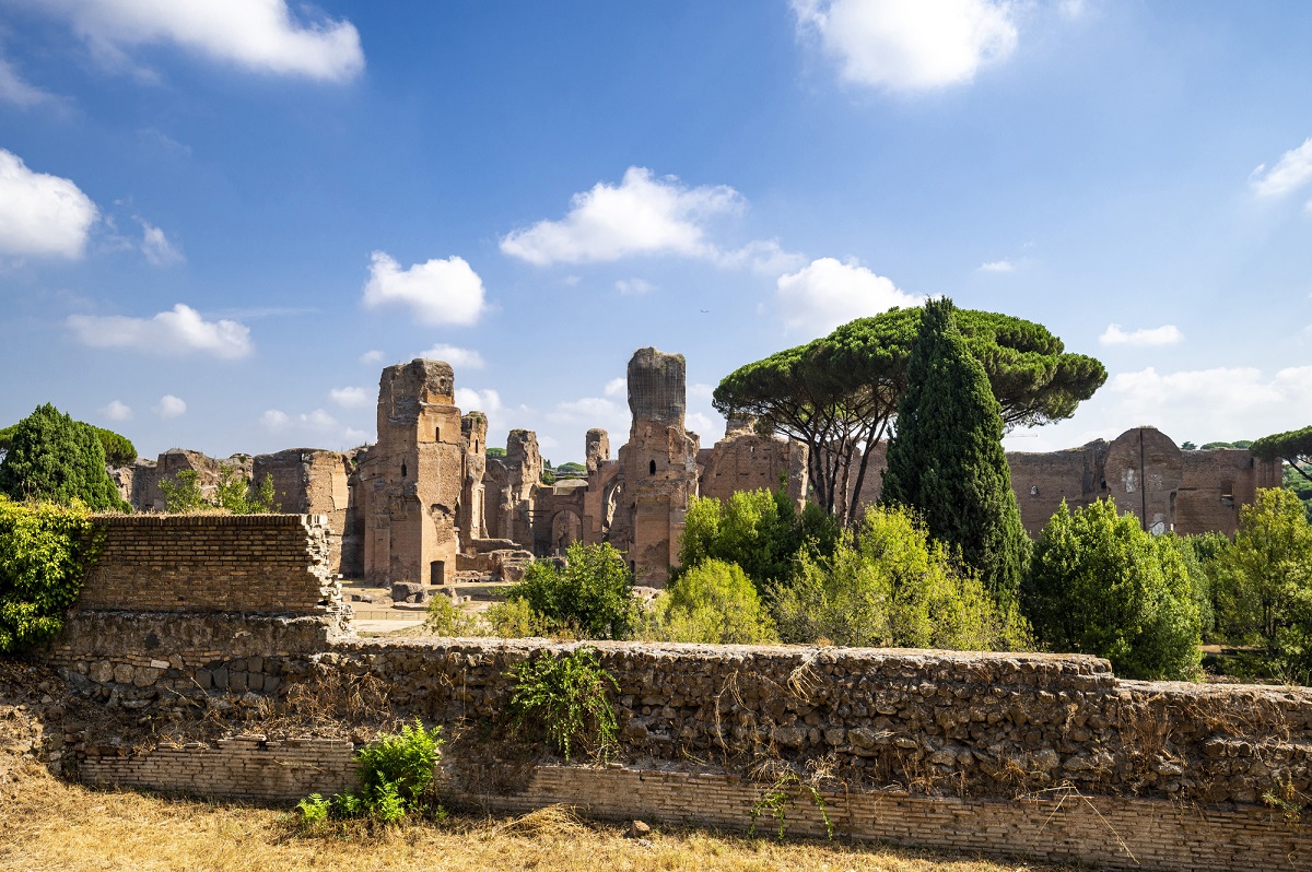 The ruins of the impressive Baths of Caracalla in Rome