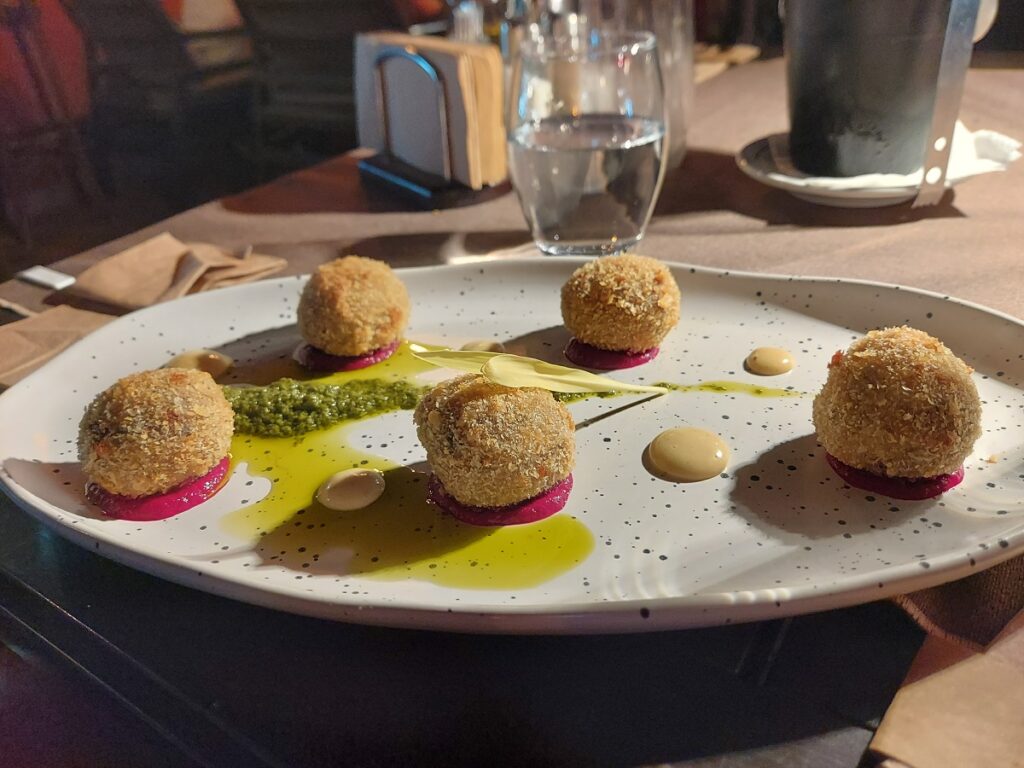 Delicious beef croquettes at Hemingway restaurant.