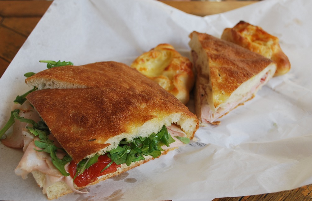 Breakfast in Thessaloniki: fresh sandwiches and pastry