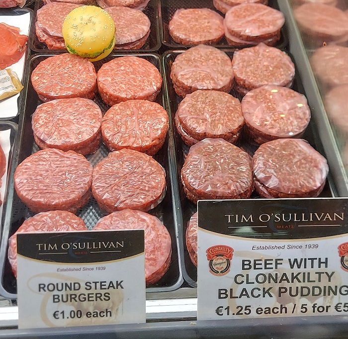 Fresh burgers at the English Market