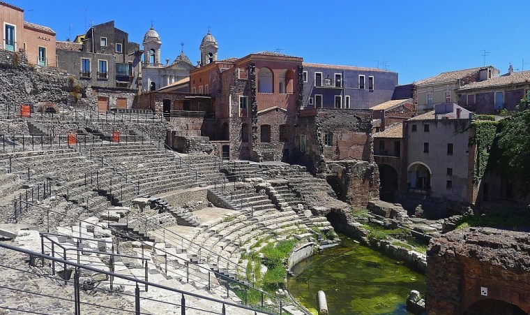 The Roman Theater in Catania, evidence of the imperial era in Sicily.
