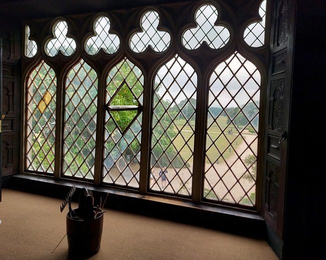 the massive windows of the oak room in malahide castle