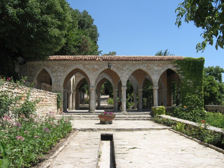 The Nymphaeum, an open pavillion in the gardens