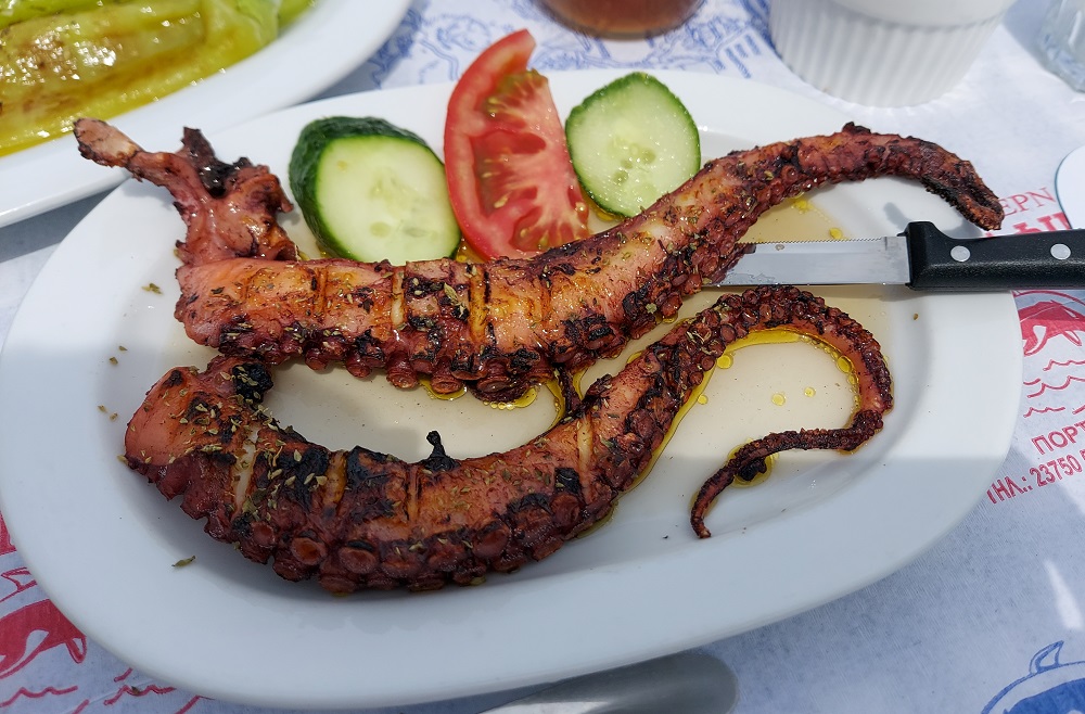 Grilled octopus in Greece