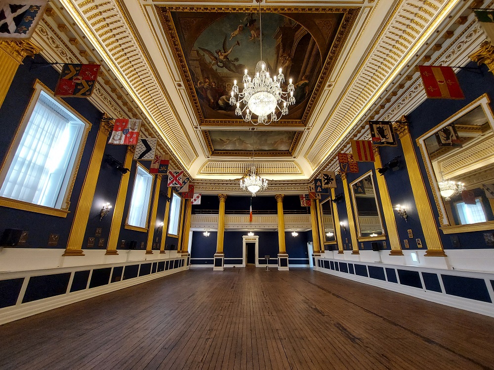 St. Patrick's Hall at Dublin Castle, Ireland.