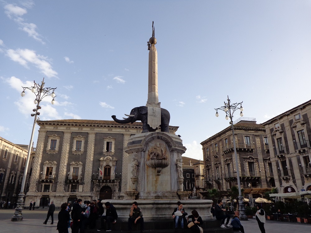 Piazza del Duomo in Catania with the Fountain of the Elephant at the center is one of the most popular things to do in Catania.