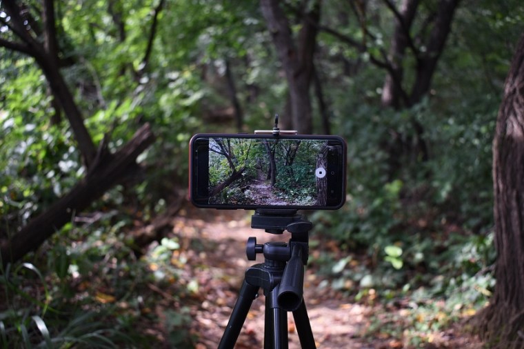 A tripod is a good way to take better photos of yourself when traveling solo